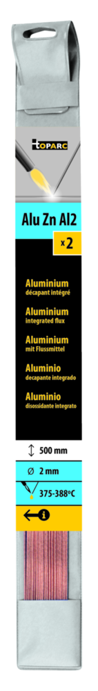 Lötstäbe GYS Alu 2 Stk, umhüllt, Ø 2,0 mm