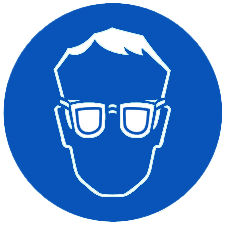 Sicherheitskennzeichen "Schutzbrille benutzen", Aufkleber