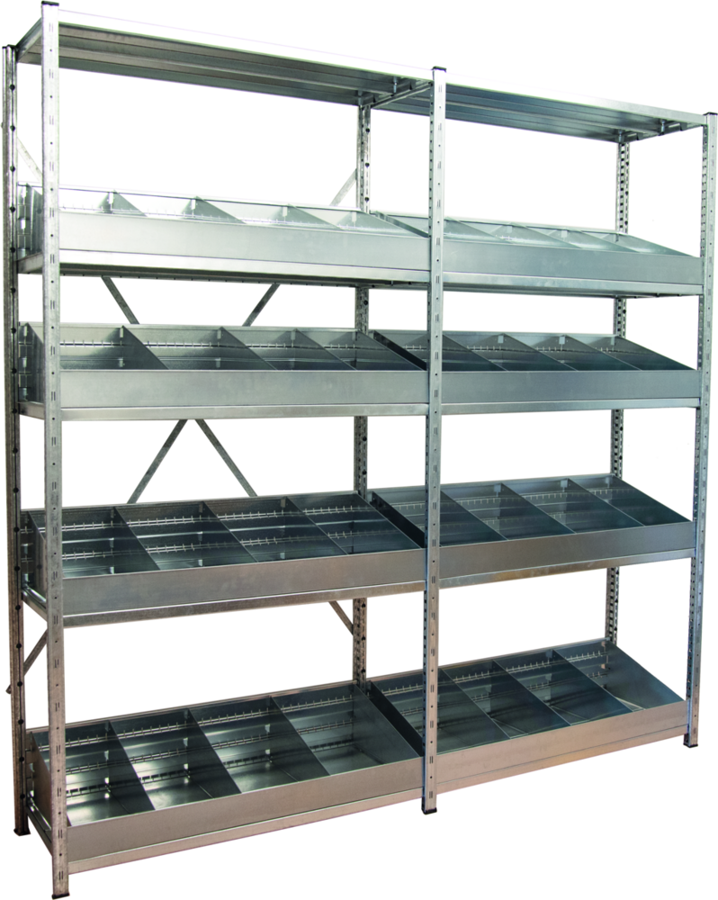 Steckregal-Set Widmer Zinc 2000x400x2000 mm