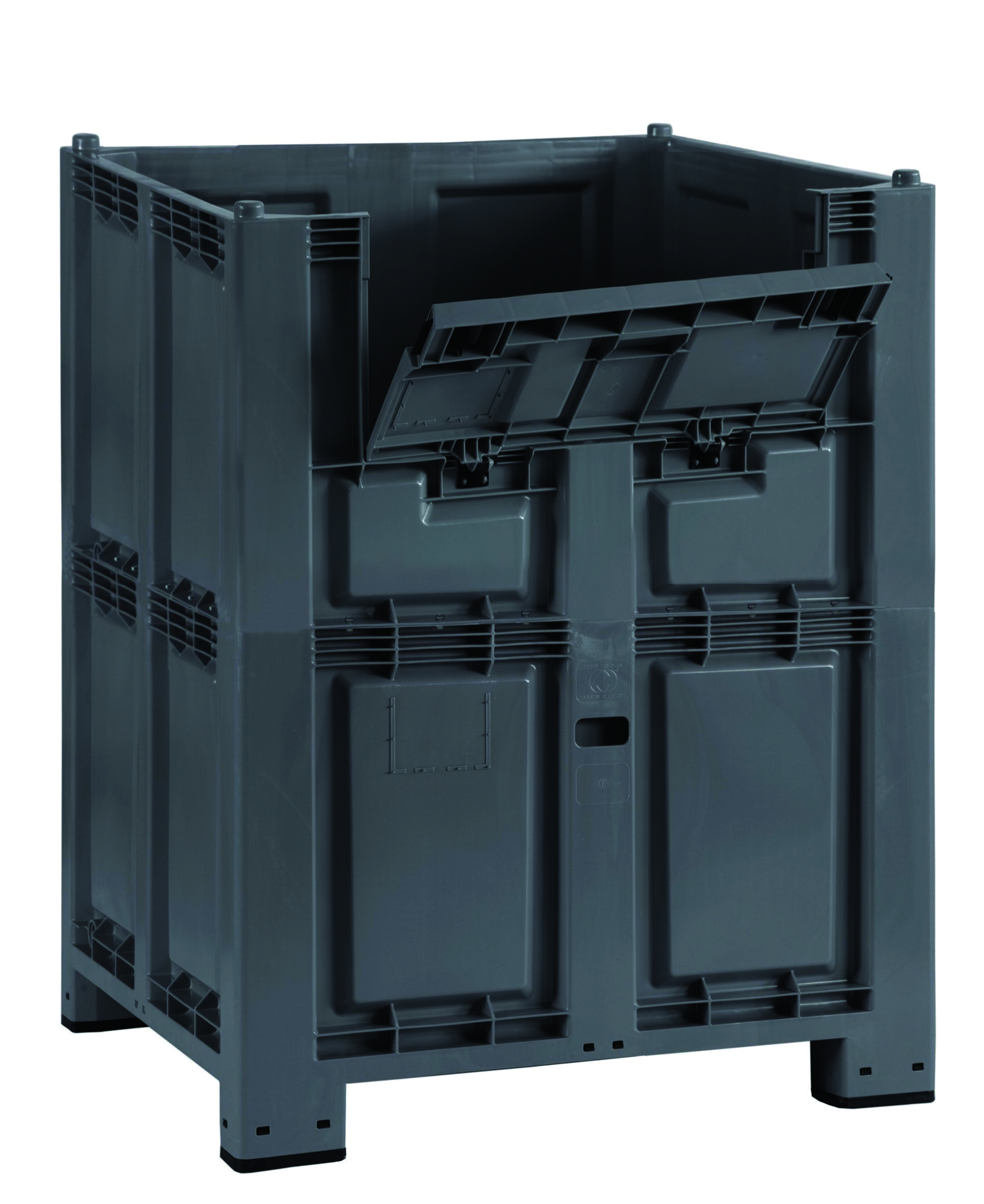 Grossvolumenbehälter 1300 Plus - 4 Füsse + Ladeklappe - industriequalität