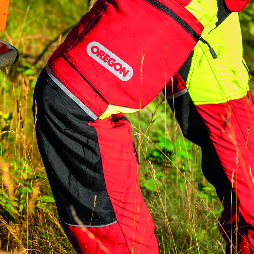Schnittschutzhose Oregon ForestXFiber rot/gelb Gr. M