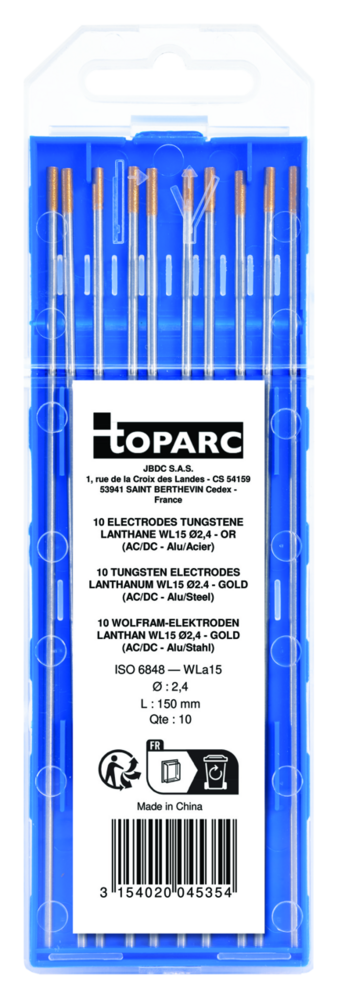 Wolfram Elektroden GYS 10 Stk., Lanthan WL15 Ø 2,4 mm