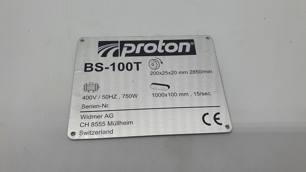 Typenschild Proton zu BS-100T