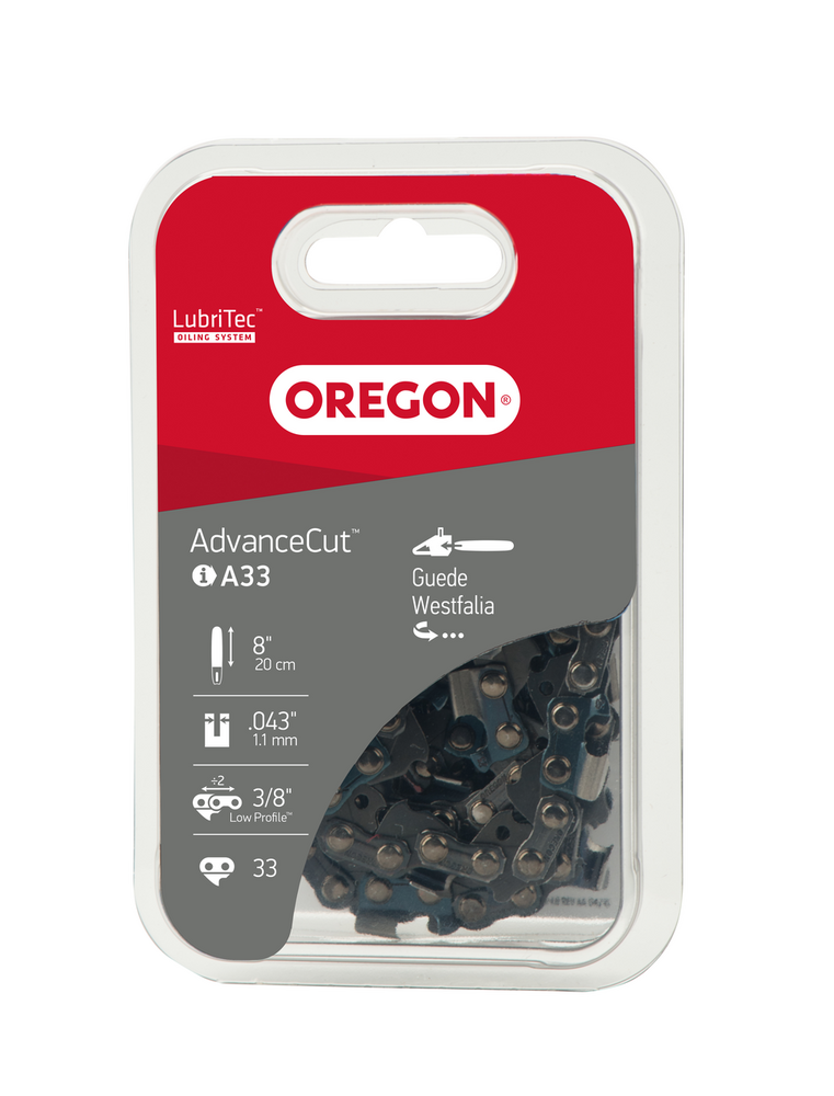 Kette Oregon 3/8", 1.1 mm, 33 Treibglieder, AdvanceCut, Halbmeissel