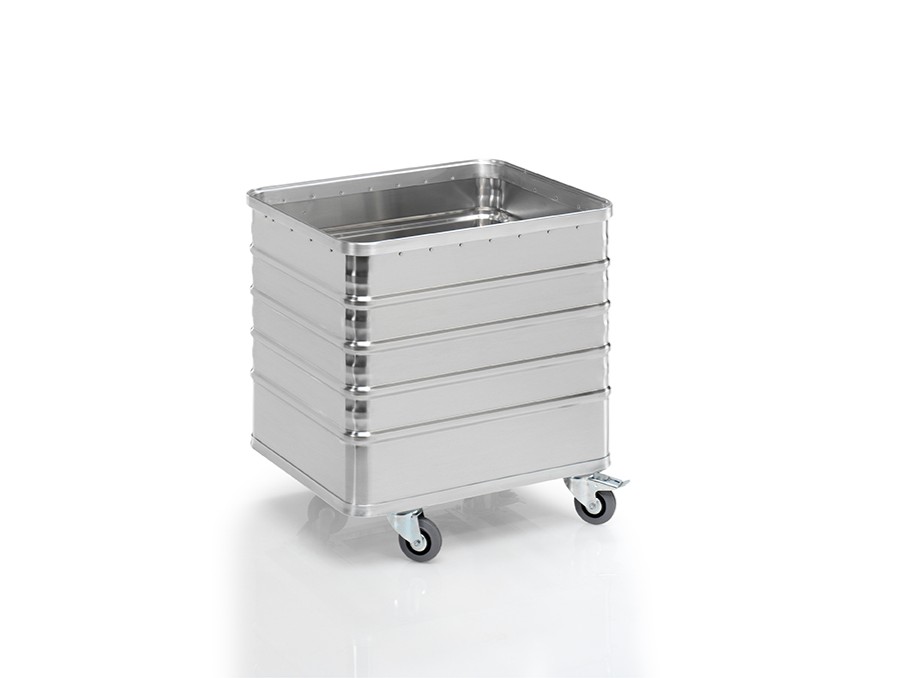 Transportwagen aus Aluminium 730 x 580 x H 740 mm, 223 Liter, ohne Deckel