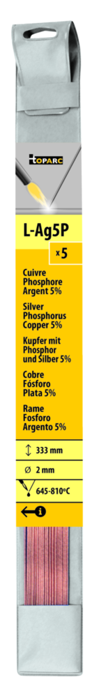 Lötstäbe GYS Kupfer 5 Stk (5% Silber, 6% Phosphor) Ø 2,0 mm