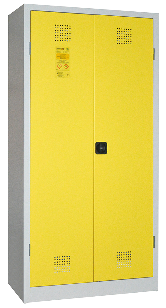 Chemikalienschrank 950 mm, mit geschlossenen Türen RAL 1018 - zinkgelb