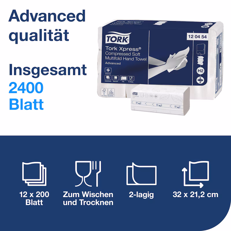 120454 Tork Xpress® komprimierte weiche Multifold-Papierhandtücher