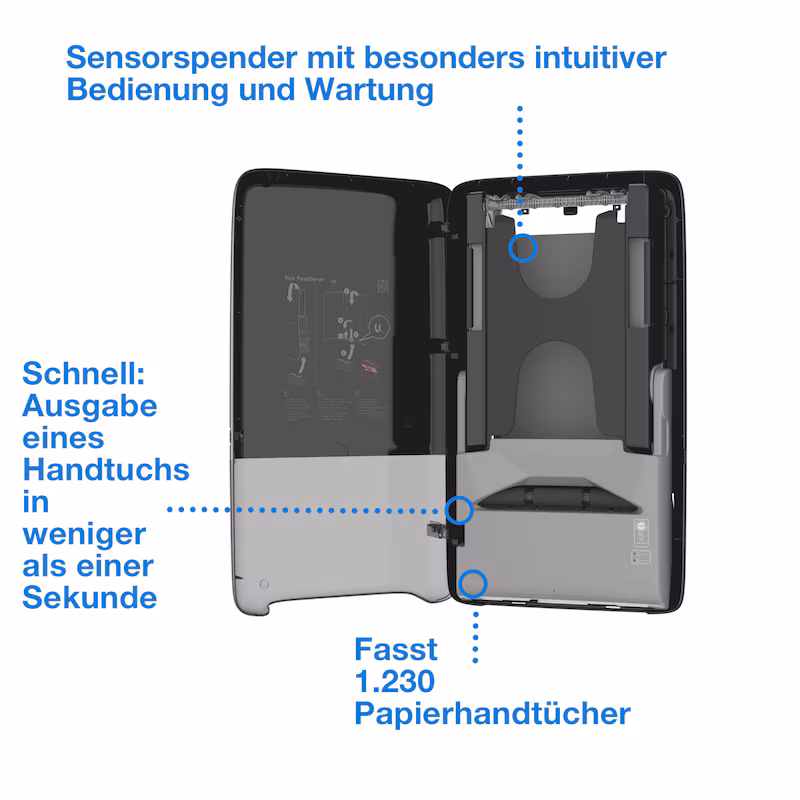 552509 Tork PeakServe® Automatik Spender für Endlos™-Papierhandtücher H5 - schwarz