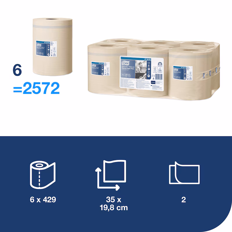 473481 Tork Reflex starke Papierwischtücher mit recycelten Fasern