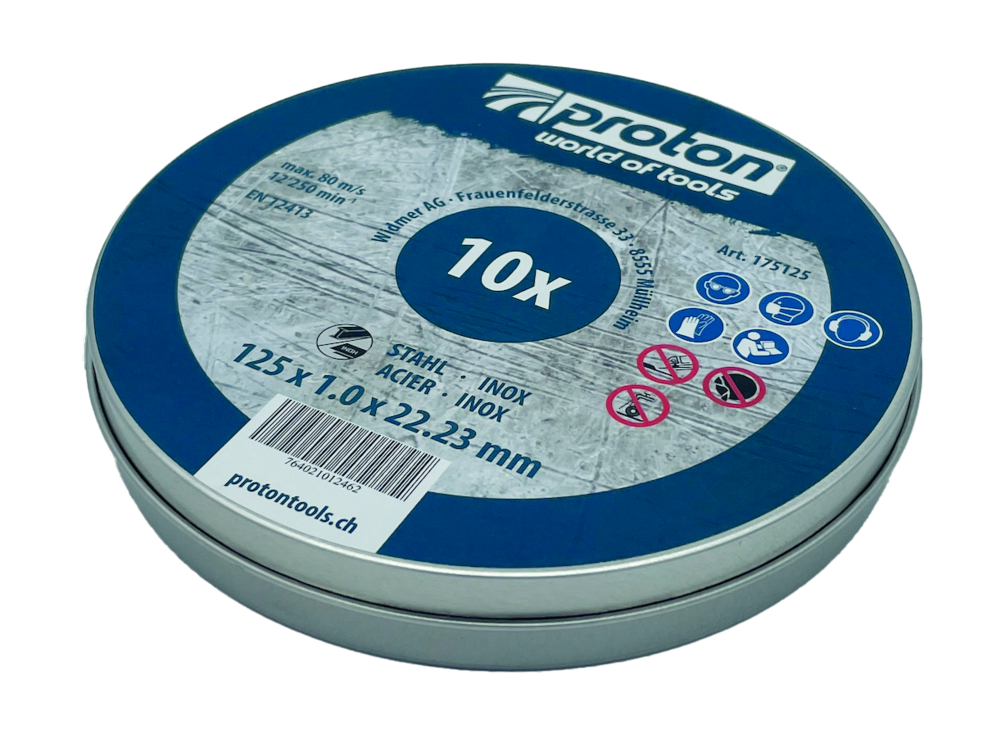 Trennscheiben in Dose 125 x 1.0 mm , Inox / Stahl
