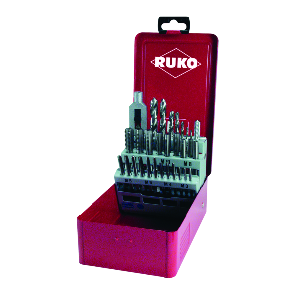 Handgewindebohrer-Satz Ruko M DIN 352 HSS-Co 5 - 29-tlg. (Industriekassette)