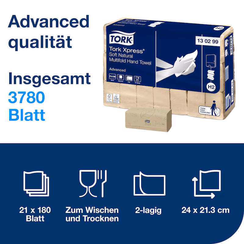 130299 Tork Xpress Multifold Paperhandtücher aus recycletem Material