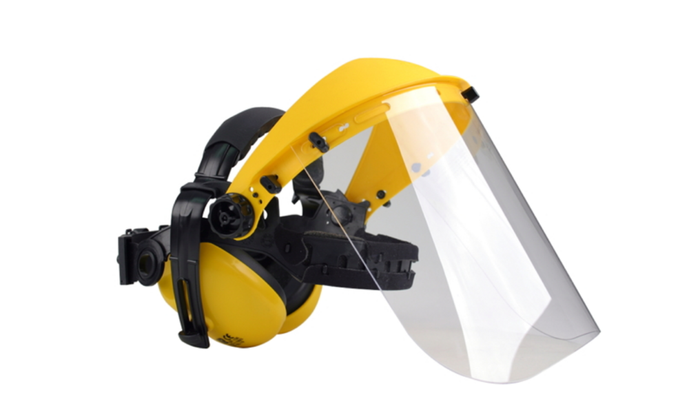 Gesichts-/ Gehörschutz mit Polyscheibe