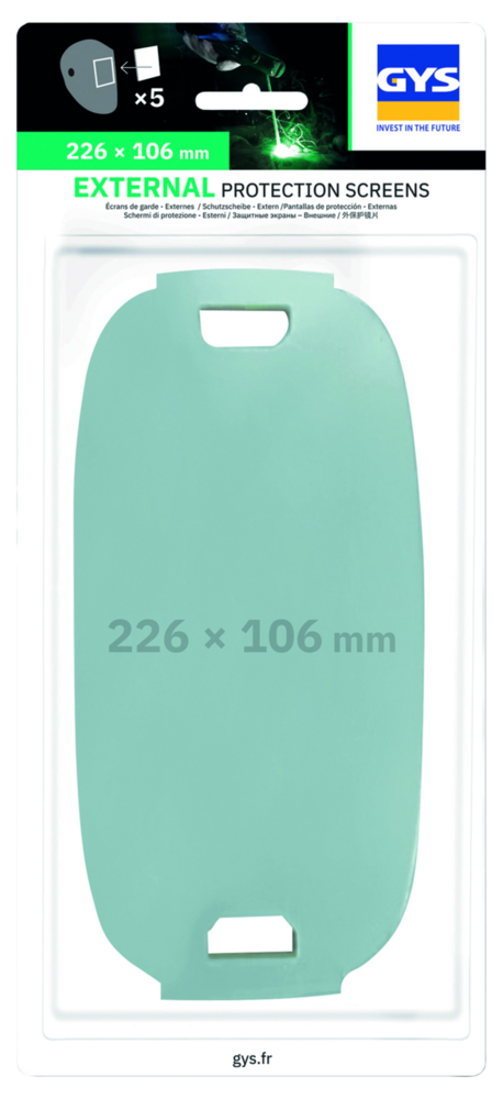 Schweissgläser GYS, aussen 5 Stk., 226 x 106 mm