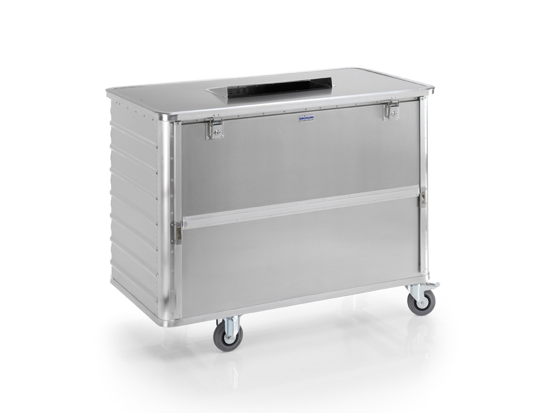 G®-DOCU mobiler Datenentsorgungsbehälter Gross mit absenkbarer Seitenwand, mit Einwurfschacht