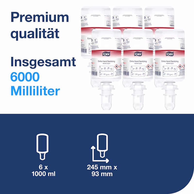 424205 Tork Extra desinfizierendes Hand Alkohol Gel - S4 System