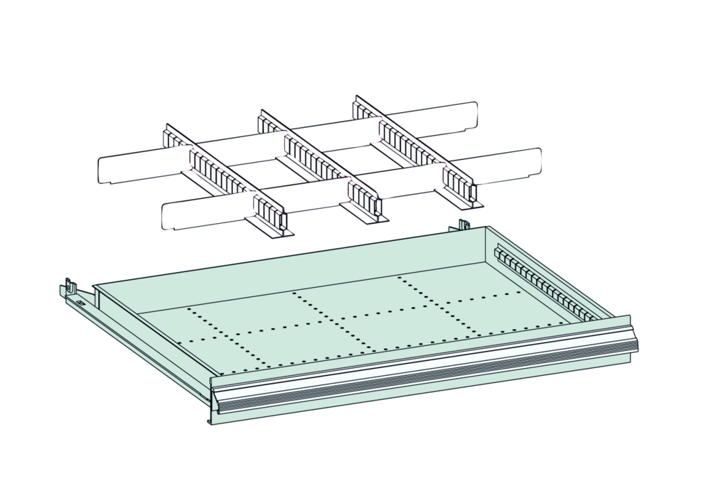 Einteilungsmaterial für Schubladen Widmer, Metall