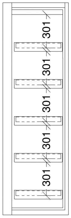 B80-2574-B-SiS-Typ-90_600-VS5_Tuer_RAL7035_Zeichnung Einteilung bei 5 AZW