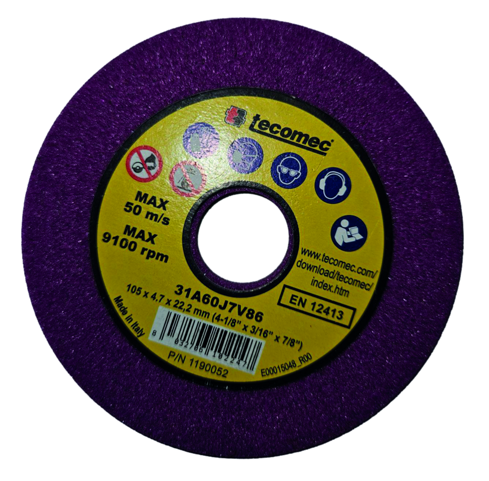 Schleifscheibe Tecomec Dia. 105 x Dicke 4.7 x Loch 22.2 mm für Mini Jolly