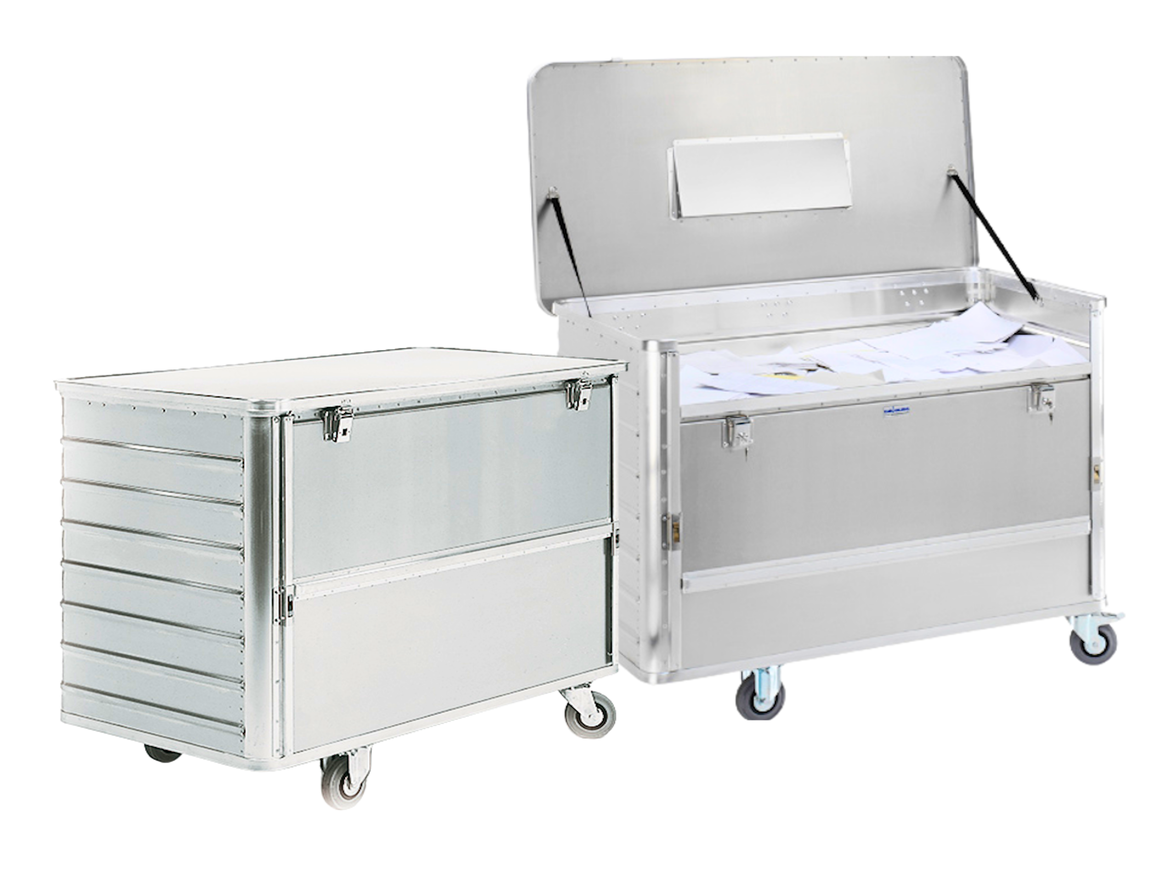 G®-DOCU mobiler Datenentsorgungsbehälter Gross mit absenkbarer Seitenwand