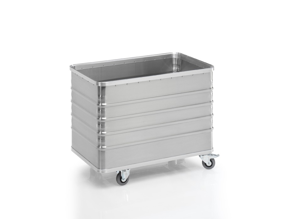 Transportwagen aus Aluminium 990 x 580 x H 770 mm, 322 Liter, ohne Deckel