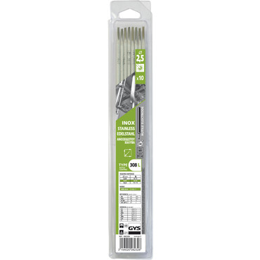 Stabelektroden, Blister 10 Stk., 2.5 mm, INOX  308 L