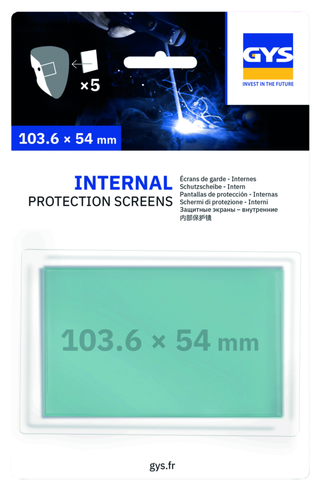 Schweissgläser GYS innen, 5 Stk., transp. 103,6 x 54 mm