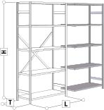 Grundregal Zinc 1300x400x2000 mm