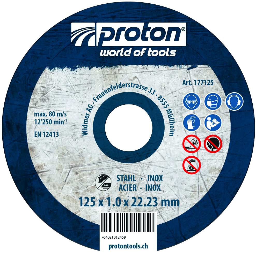 Trennscheibe Inox / Stahl extra dünn 125 x 1.0 mm