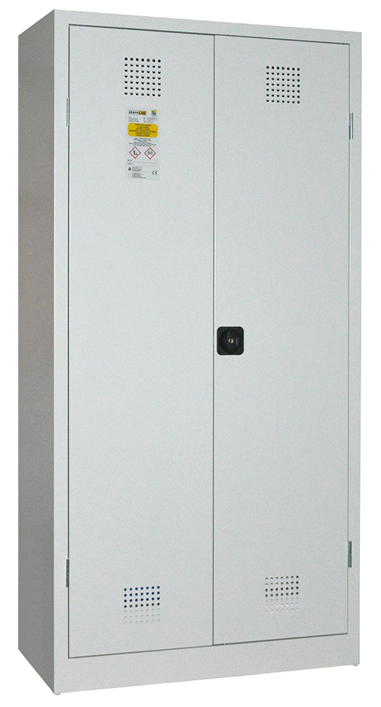 Chemikalienschrank 950 mm, mit geschlossenen Türen RAL 7035 - lichtgrau