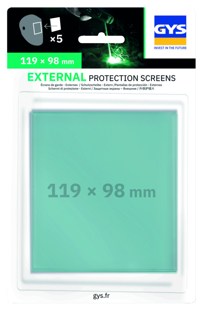 Schweissgläser GYS aussen 5 Stk, 119 x98 mm