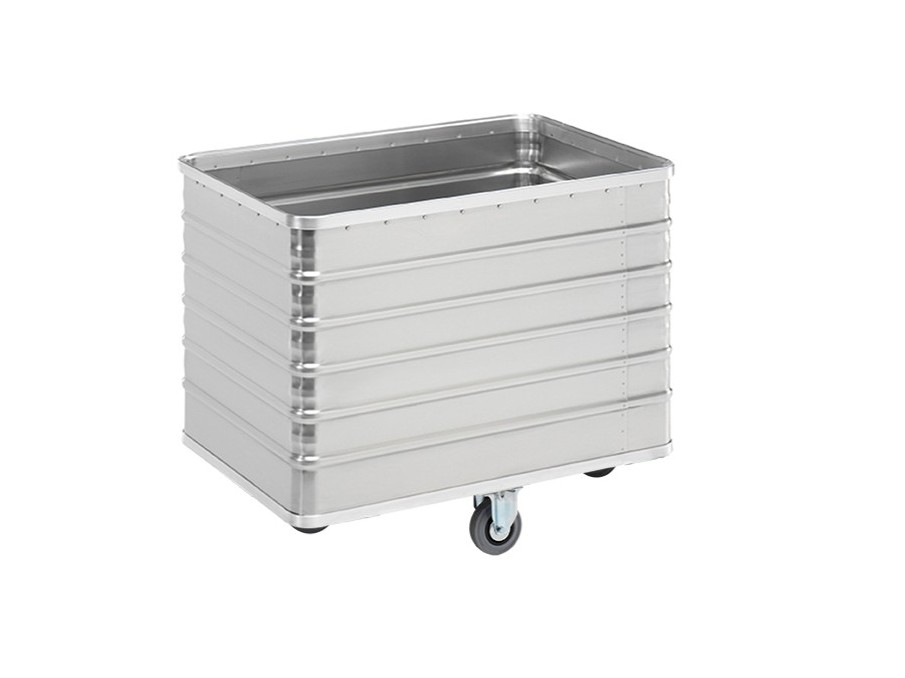 Transportwagen aus Aluminium 1030 x 670 x H 845 mm, 415 Liter, ohne Deckel