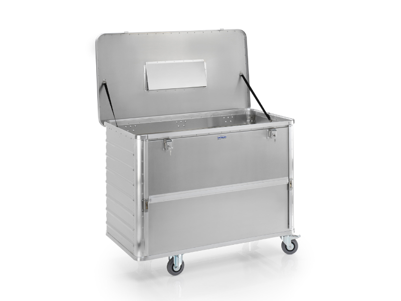 G®-DOCU mobiler Datenentsorgungsbehälter Gross mit absenkbarer Seitenwand, mit Einwurfschacht