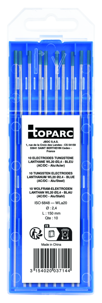 Wolfram Elektroden GYS 10 Stk., Lanthan WL20 Ø 2,4mm