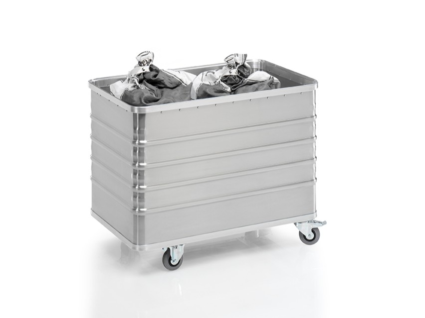 Transportwagen aus Aluminium 990 x 580 x H 770 mm, 322 Liter, ohne Deckel