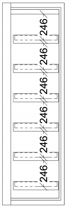 B80-2570-B-SiS-Typ-90_600-VS6_Tuer_RAL7035_Zeichnung Einteilung bei 6 AZW