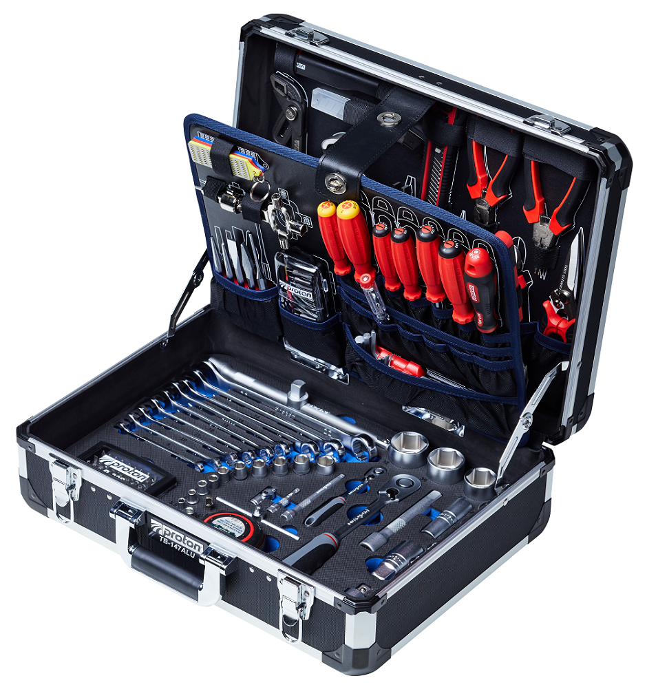 TB-147ALU_offen_shop Werkzeugkoffer Proton TB-147ALU-PB, mit Schraubenzieher vom Hersteller "PB SWISS TOOLS"