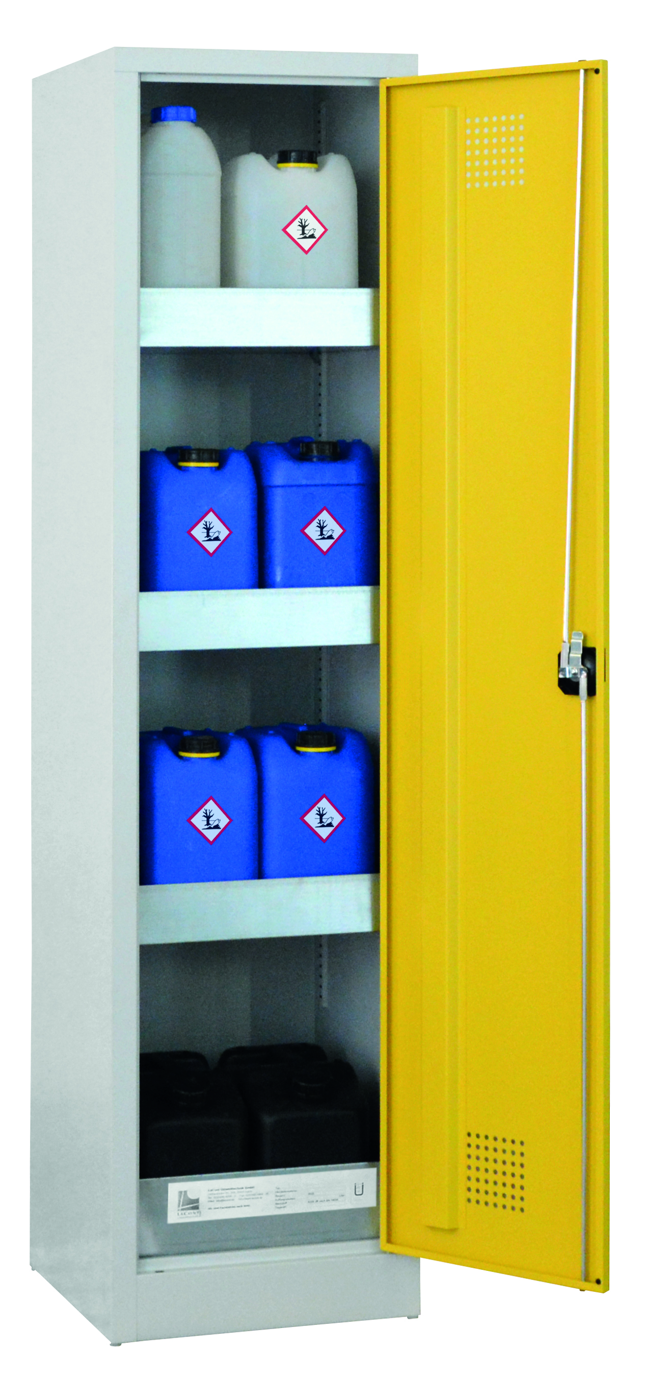 Umweltschrank für wassergefährdende Gefahrstoffe 500 x 500 x 1950 mm