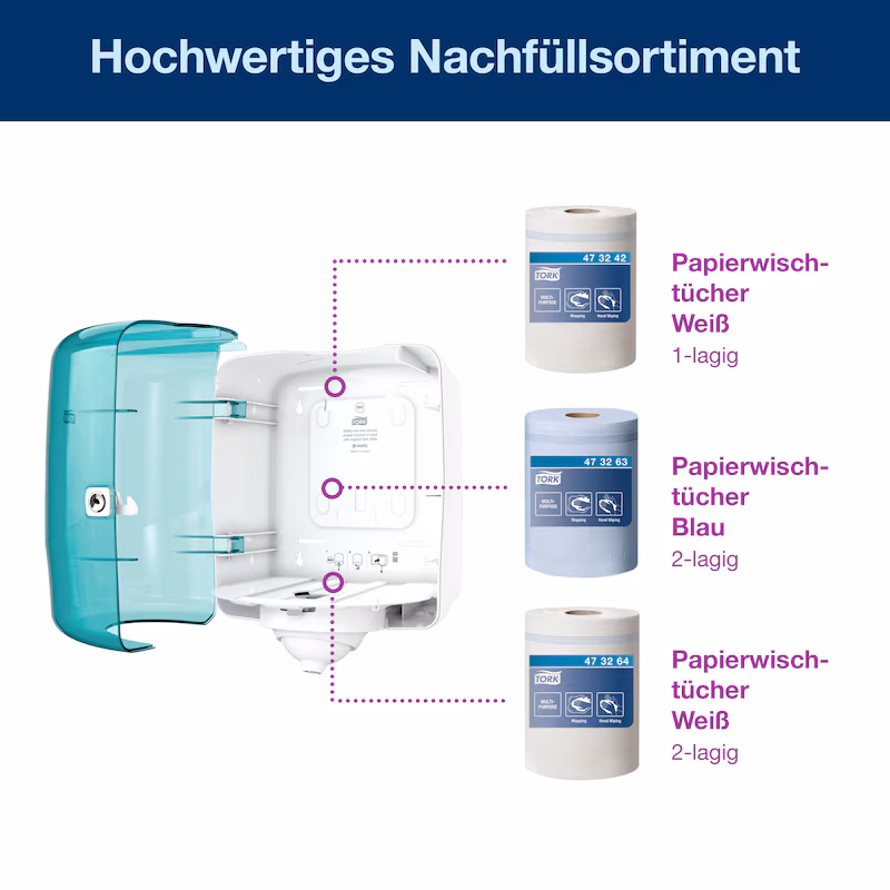 473180 Tork Reflex™ Innenabrollungsspender M4 - türkis/weiss