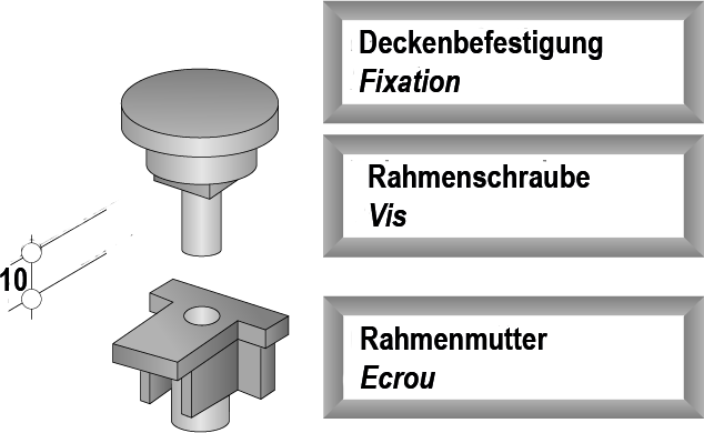 Deckenbefestigung Zinc