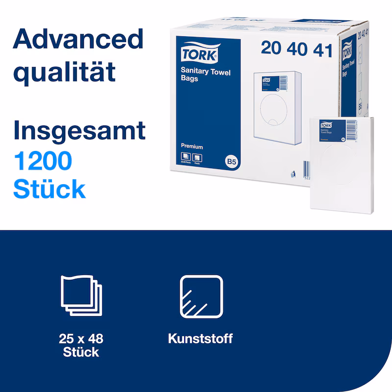 204041 Tork 1,4 l Hygienebeutel B5