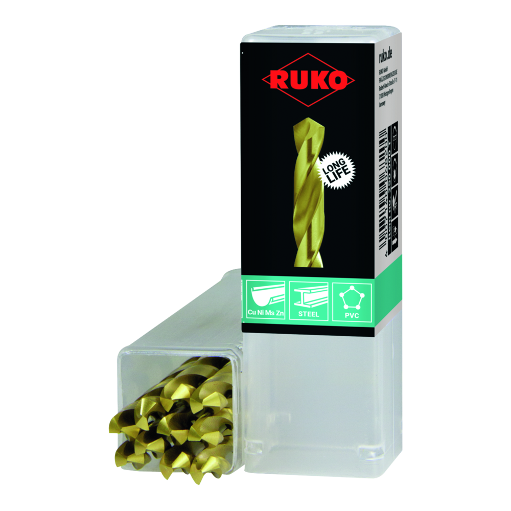 Spiralbohrer Ruko HSS TiN DIN 338 Typ N Ø 7,7 mm
