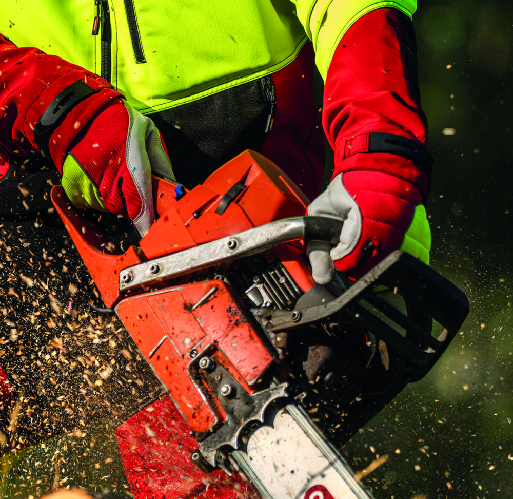 Schnittschutzhandschuhe Oregon ForestXFiber rot/gelb Gr.XL