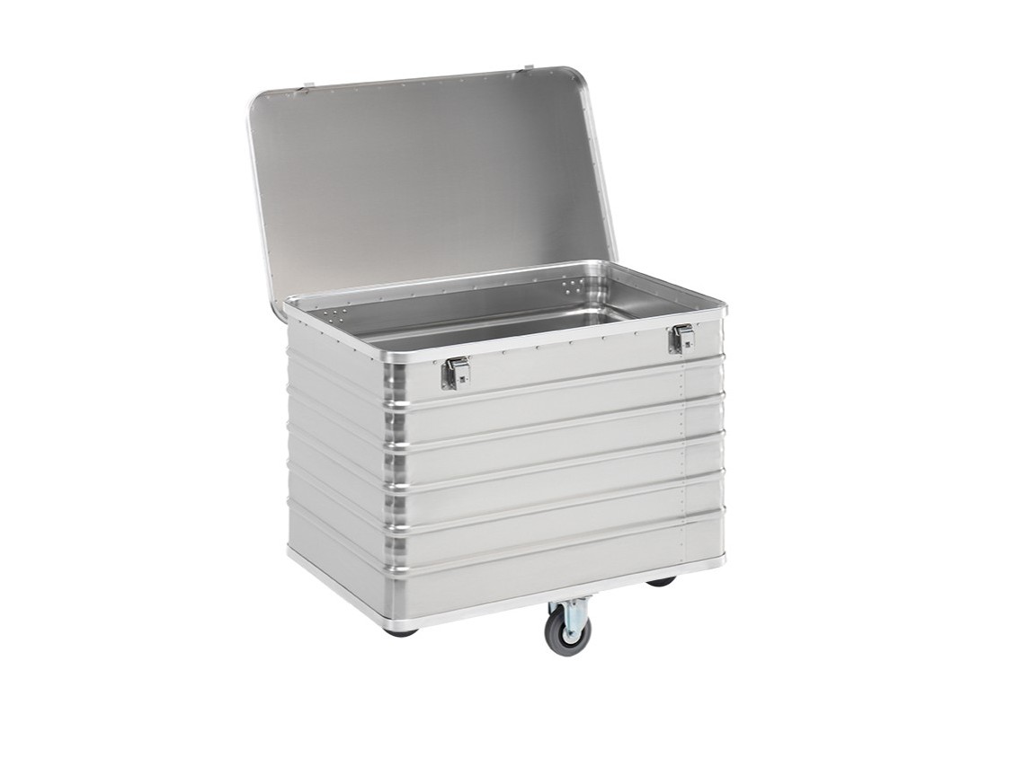 Transportwagen aus Aluminium 1030 x 670 x H 845 mm, 415 Liter, mit Deckel