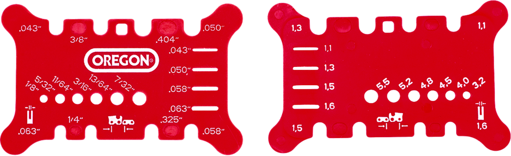 Messschablone, Kette und Schiene
