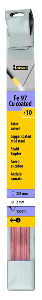 Lötstäbe GYS Stahl 10 Stk, mit Kupfer umhüllt Ø 2,0 mm