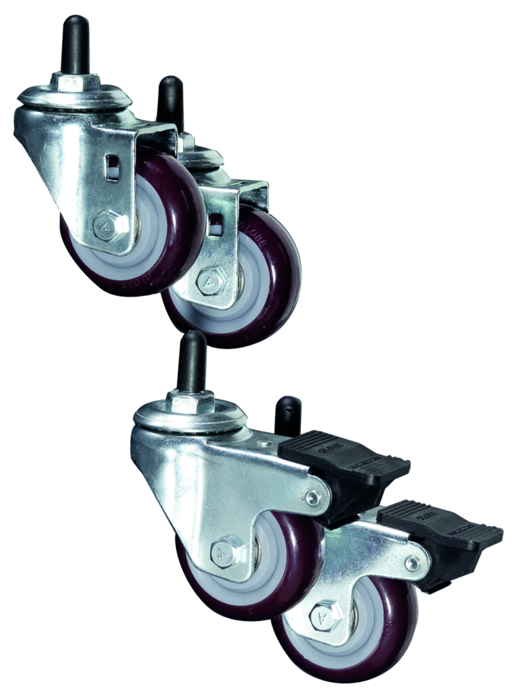 Rollenset für Arbeitstisch Widmer, mit Fussbremse